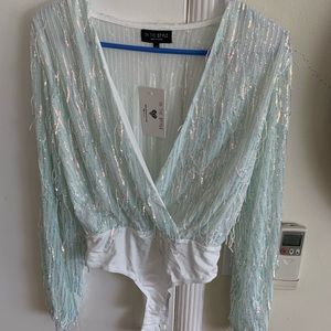 Sparkly blouse bodysuit